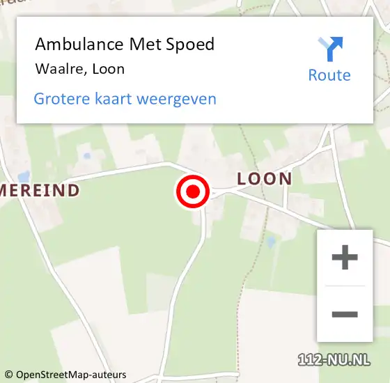 Locatie op kaart van de 112 melding: Ambulance Met Spoed Naar Waalre, Loon op 4 juli 2022 13:31