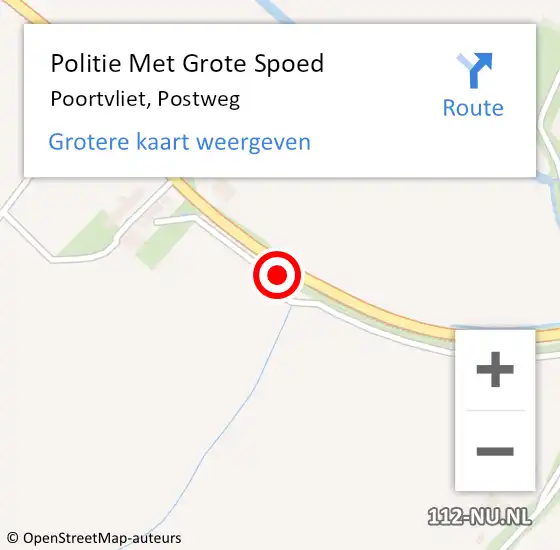 Locatie op kaart van de 112 melding: Politie Met Grote Spoed Naar Poortvliet, Postweg op 4 juli 2022 13:45