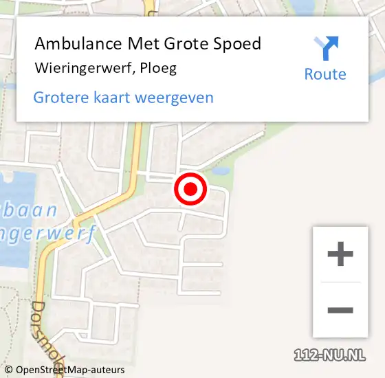 Locatie op kaart van de 112 melding: Ambulance Met Grote Spoed Naar Wieringerwerf, Ploeg op 4 juli 2022 13:49