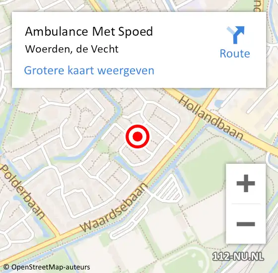 Locatie op kaart van de 112 melding: Ambulance Met Spoed Naar Woerden, de Vecht op 4 juli 2022 14:39