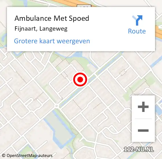 Locatie op kaart van de 112 melding: Ambulance Met Spoed Naar Fijnaart, Langeweg op 4 juli 2022 14:45
