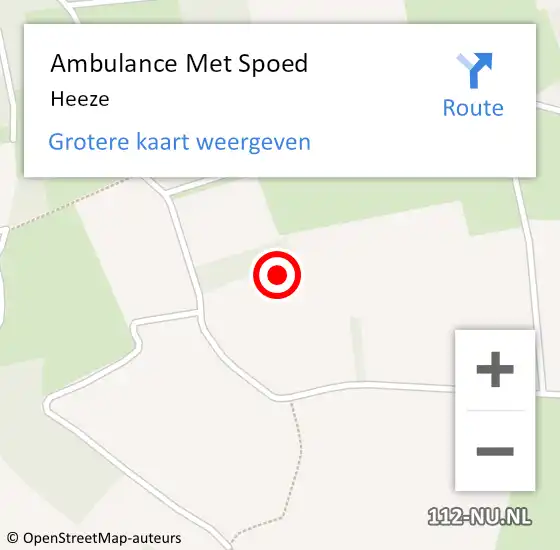 Locatie op kaart van de 112 melding: Ambulance Met Spoed Naar Heeze op 4 juli 2022 14:46