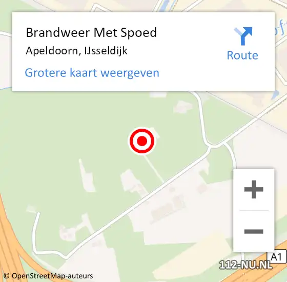 Locatie op kaart van de 112 melding: Brandweer Met Spoed Naar Apeldoorn, IJsseldijk op 4 juli 2022 15:03