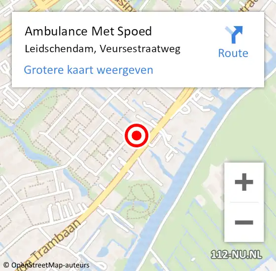Locatie op kaart van de 112 melding: Ambulance Met Spoed Naar Leidschendam, Veursestraatweg op 4 juli 2022 15:06