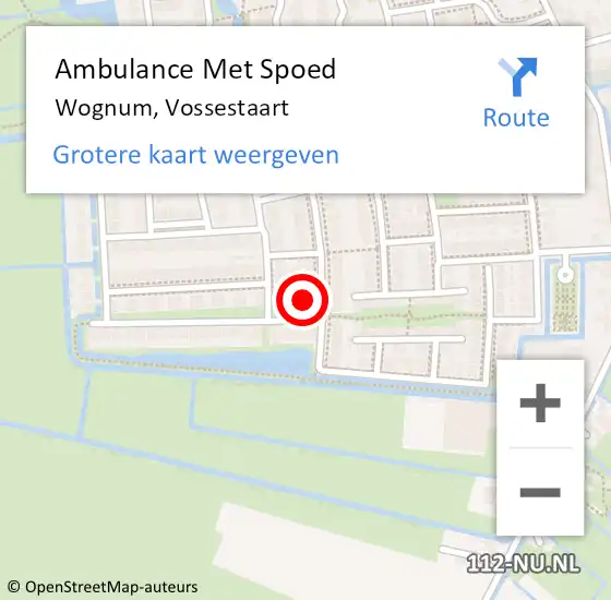 Locatie op kaart van de 112 melding: Ambulance Met Spoed Naar Wognum, Vossestaart op 4 juli 2022 15:07