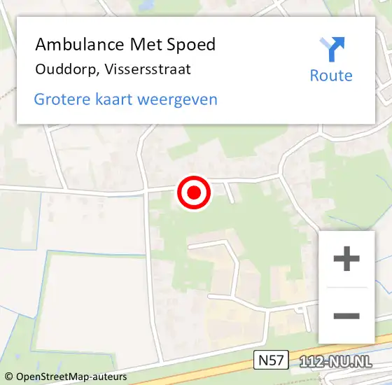 Locatie op kaart van de 112 melding: Ambulance Met Spoed Naar Ouddorp, Vissersstraat op 4 juli 2022 16:07