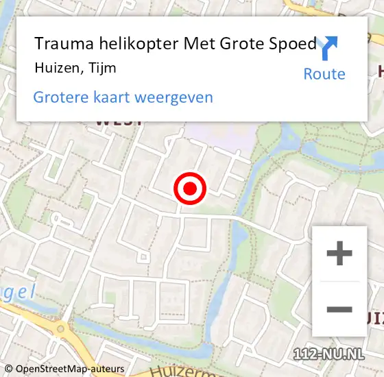 Locatie op kaart van de 112 melding: Trauma helikopter Met Grote Spoed Naar Huizen, Tijm op 4 juli 2022 16:10