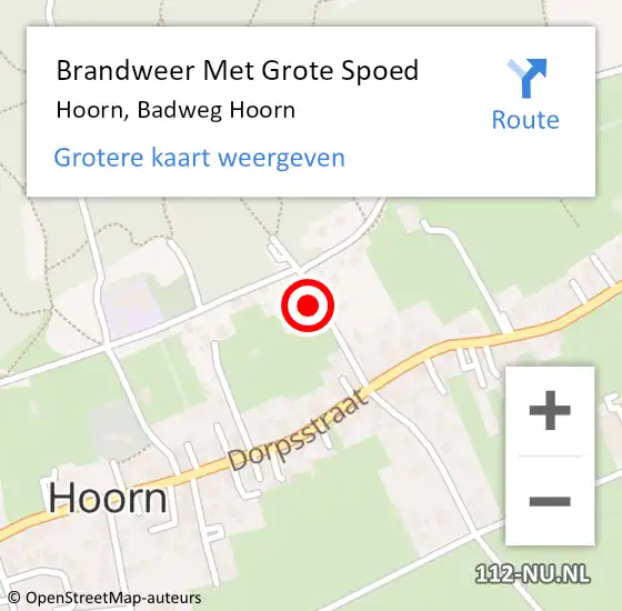 Locatie op kaart van de 112 melding: Brandweer Met Grote Spoed Naar Hoorn, Badweg Hoorn op 4 juli 2022 16:11