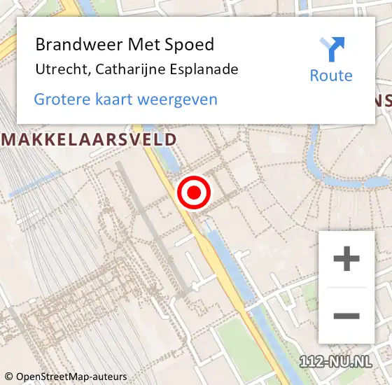 Locatie op kaart van de 112 melding: Brandweer Met Spoed Naar Utrecht, Catharijne Esplanade op 4 juli 2022 17:02