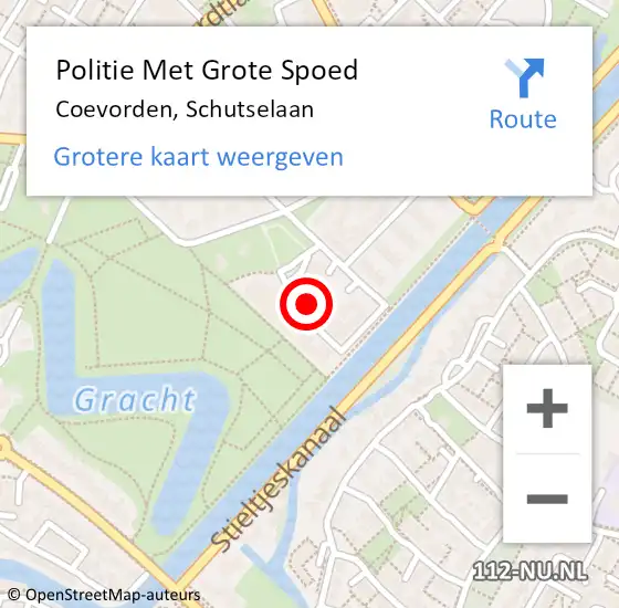 Locatie op kaart van de 112 melding: Politie Met Grote Spoed Naar Coevorden, Schutselaan op 4 juli 2022 17:03