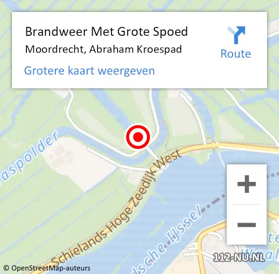 Locatie op kaart van de 112 melding: Brandweer Met Grote Spoed Naar Moordrecht, Abraham Kroespad op 4 juli 2022 17:34