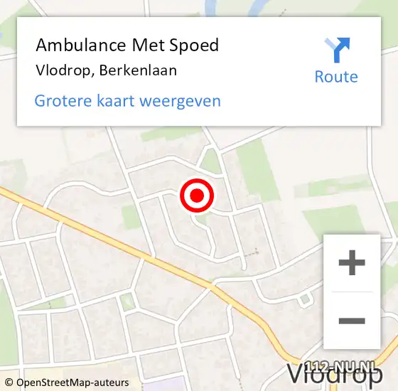 Locatie op kaart van de 112 melding: Ambulance Met Spoed Naar Vlodrop, Berkenlaan op 4 juli 2022 17:35