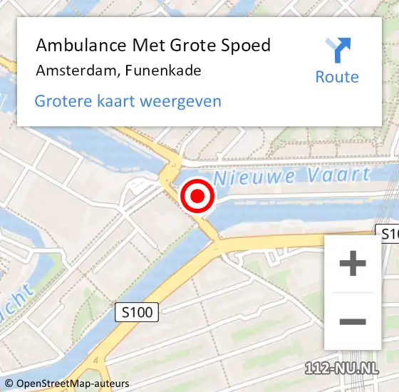 Locatie op kaart van de 112 melding: Ambulance Met Grote Spoed Naar Amsterdam, Funenkade op 4 juli 2022 17:48
