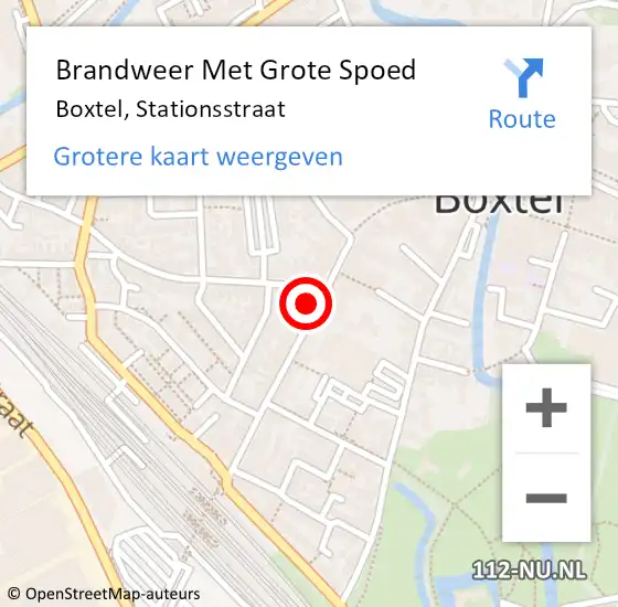 Locatie op kaart van de 112 melding: Brandweer Met Grote Spoed Naar Boxtel, Stationsstraat op 4 juli 2022 18:36