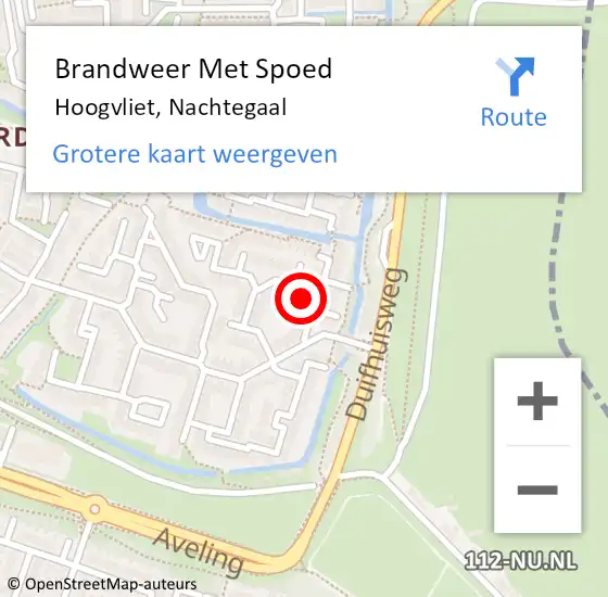 Locatie op kaart van de 112 melding: Brandweer Met Spoed Naar Hoogvliet, Nachtegaal op 4 juli 2022 18:46