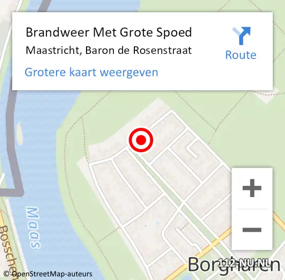 Locatie op kaart van de 112 melding: Brandweer Met Grote Spoed Naar Maastricht, Baron de Rosenstraat op 4 juli 2022 18:59