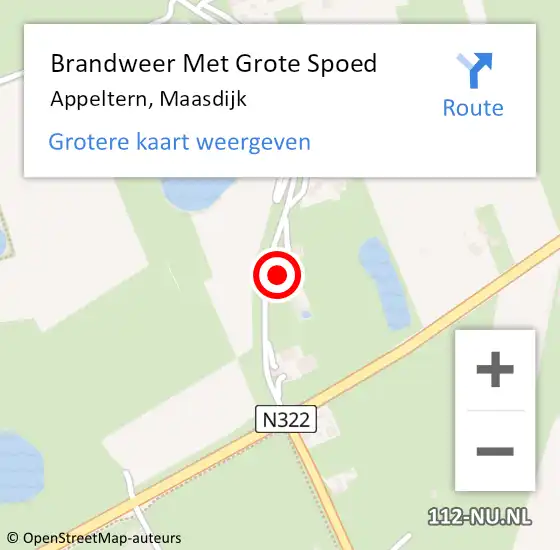 Locatie op kaart van de 112 melding: Brandweer Met Grote Spoed Naar Appeltern, Maasdijk op 4 juli 2022 19:06