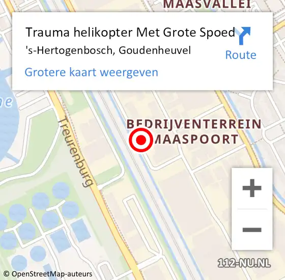 Locatie op kaart van de 112 melding: Trauma helikopter Met Grote Spoed Naar 's-Hertogenbosch, Goudenheuvel op 4 juli 2022 19:12