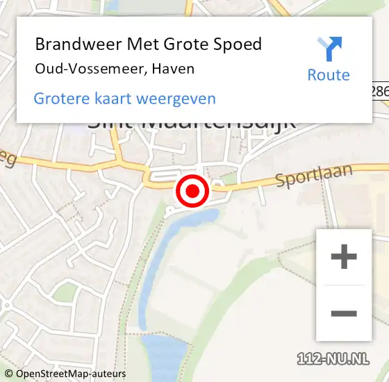 Locatie op kaart van de 112 melding: Brandweer Met Grote Spoed Naar Oud-Vossemeer, Haven op 4 juli 2022 19:15