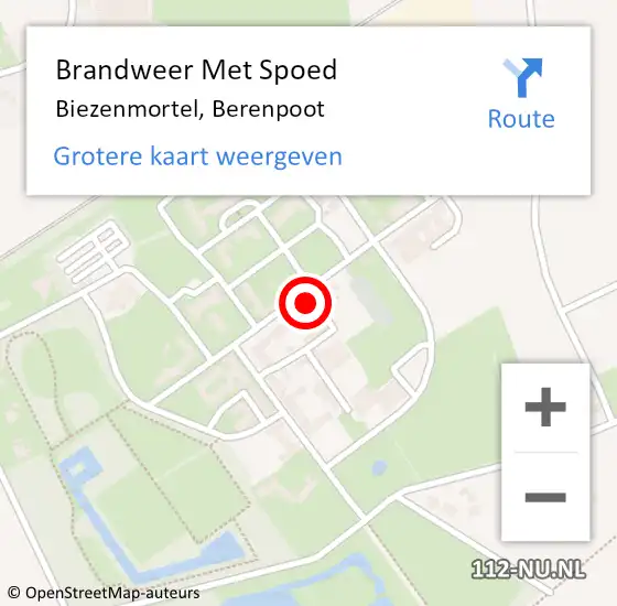 Locatie op kaart van de 112 melding: Brandweer Met Spoed Naar Biezenmortel, Berenpoot op 4 juli 2022 20:02