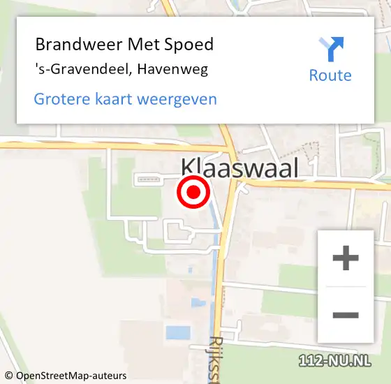 Locatie op kaart van de 112 melding: Brandweer Met Spoed Naar 's-Gravendeel, Havenweg op 4 juli 2022 20:19