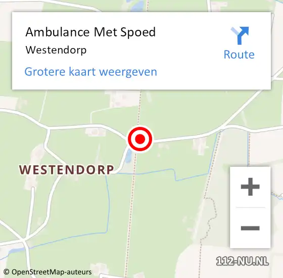 Locatie op kaart van de 112 melding: Ambulance Met Spoed Naar Westendorp op 4 juli 2022 20:22