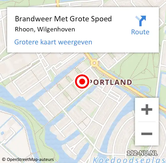 Locatie op kaart van de 112 melding: Brandweer Met Grote Spoed Naar Rhoon, Wilgenhoven op 4 juli 2022 20:22