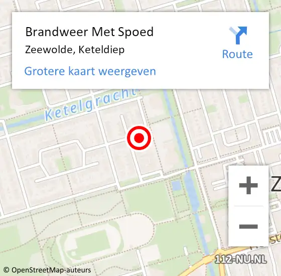 Locatie op kaart van de 112 melding: Brandweer Met Spoed Naar Zeewolde, Keteldiep op 4 juli 2022 21:40