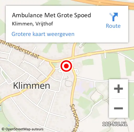 Locatie op kaart van de 112 melding: Ambulance Met Grote Spoed Naar Klimmen, Vrijthof op 22 juli 2014 10:10