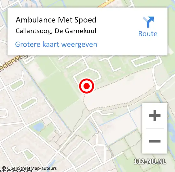 Locatie op kaart van de 112 melding: Ambulance Met Spoed Naar Callantsoog, De Garnekuul op 4 juli 2022 22:19