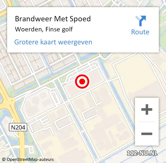 Locatie op kaart van de 112 melding: Brandweer Met Spoed Naar Woerden, Finse golf op 4 juli 2022 22:22