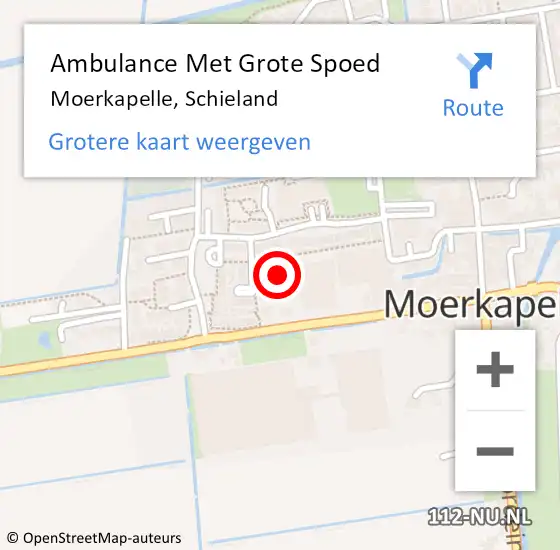 Locatie op kaart van de 112 melding: Ambulance Met Grote Spoed Naar Moerkapelle, Schieland op 4 juli 2022 23:09