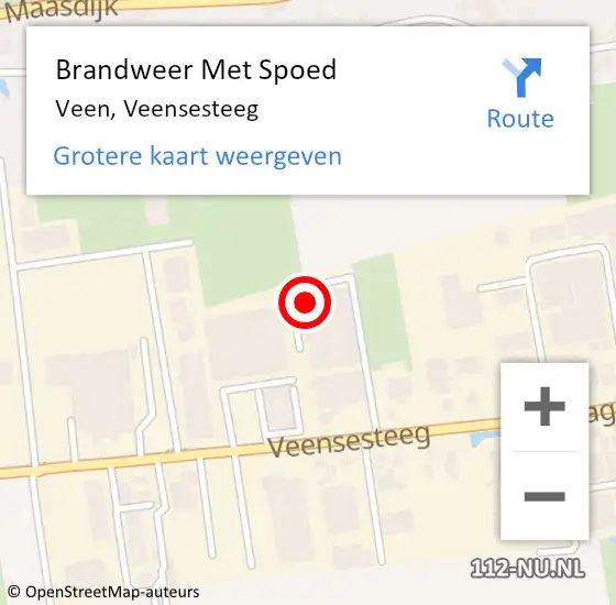 Locatie op kaart van de 112 melding: Brandweer Met Spoed Naar Veen, Veensesteeg op 5 juli 2022 00:01