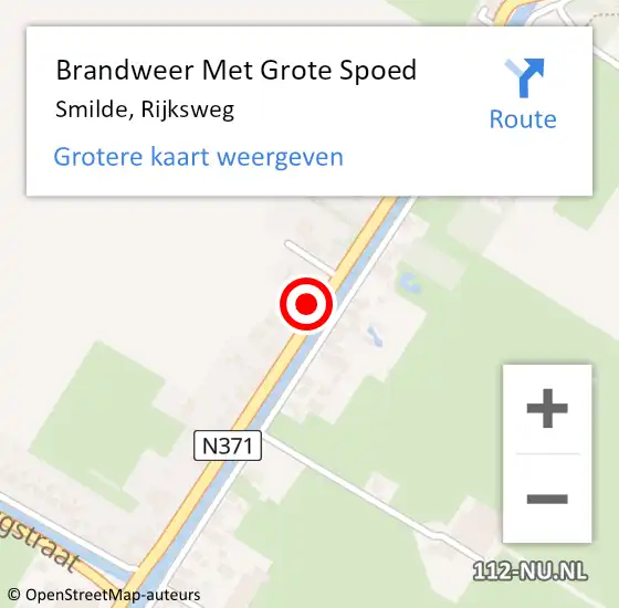 Locatie op kaart van de 112 melding: Brandweer Met Grote Spoed Naar Smilde, Rijksweg op 22 juli 2014 10:17