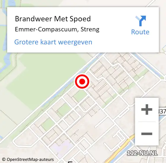 Locatie op kaart van de 112 melding: Brandweer Met Spoed Naar Emmer-Compascuum, Streng op 5 juli 2022 01:37