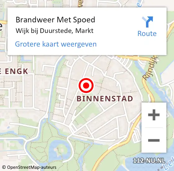 Locatie op kaart van de 112 melding: Brandweer Met Spoed Naar Wijk bij Duurstede, Markt op 5 juli 2022 07:40