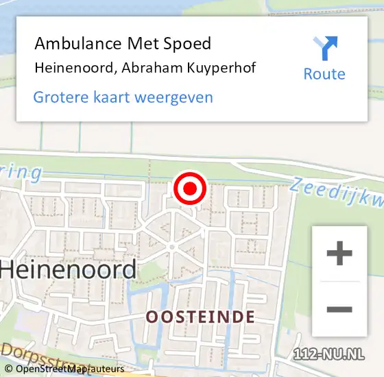 Locatie op kaart van de 112 melding: Ambulance Met Spoed Naar Heinenoord, Abraham Kuyperhof op 5 juli 2022 07:43