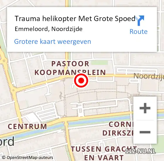 Locatie op kaart van de 112 melding: Trauma helikopter Met Grote Spoed Naar Emmeloord, Noordzijde op 5 juli 2022 08:03