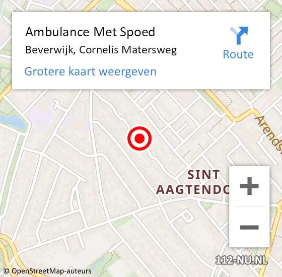 Locatie op kaart van de 112 melding: Ambulance Met Spoed Naar Beverwijk, Cornelis Matersweg op 5 juli 2022 08:44