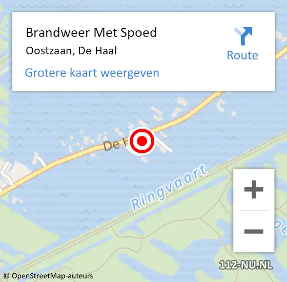 Locatie op kaart van de 112 melding: Brandweer Met Spoed Naar Oostzaan, De Haal op 5 juli 2022 08:59