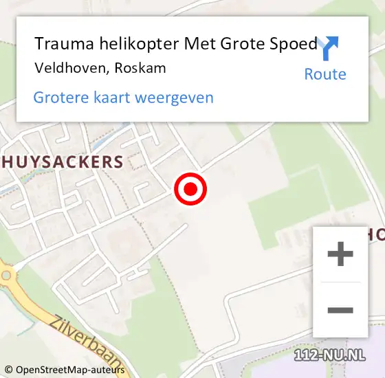Locatie op kaart van de 112 melding: Trauma helikopter Met Grote Spoed Naar Veldhoven, Roskam op 5 juli 2022 09:13