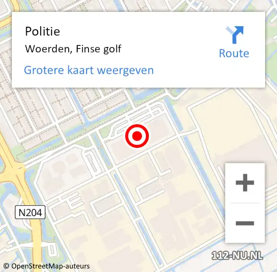 Locatie op kaart van de 112 melding: Politie Woerden, Finse golf op 5 juli 2022 09:54