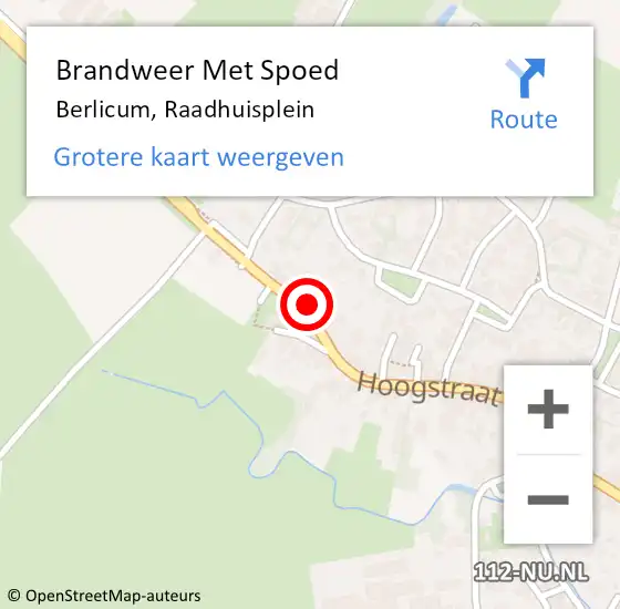 Locatie op kaart van de 112 melding: Brandweer Met Spoed Naar Berlicum, Raadhuisplein op 5 juli 2022 10:59