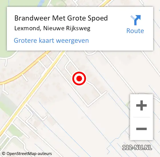 Locatie op kaart van de 112 melding: Brandweer Met Grote Spoed Naar Lexmond, Nieuwe Rijksweg op 5 juli 2022 11:48