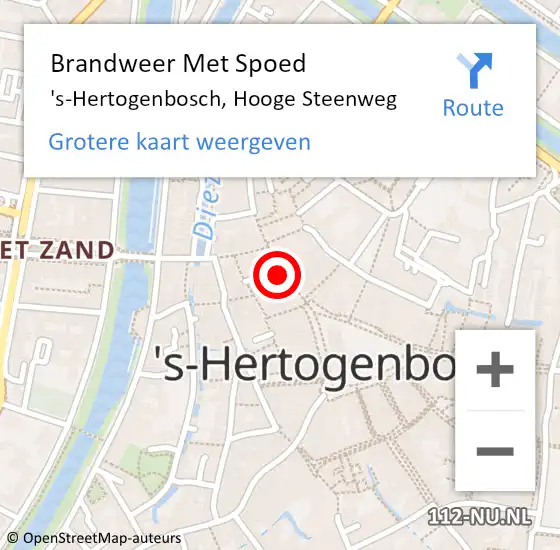 Locatie op kaart van de 112 melding: Brandweer Met Spoed Naar 's-Hertogenbosch, Hooge Steenweg op 5 juli 2022 12:20