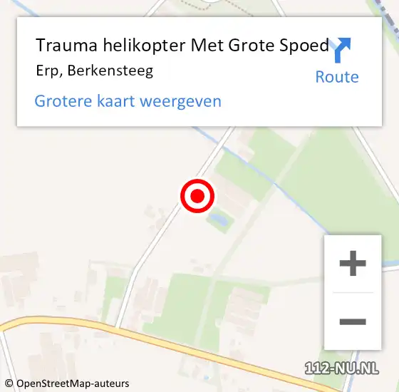 Locatie op kaart van de 112 melding: Trauma helikopter Met Grote Spoed Naar Erp, Berkensteeg op 5 juli 2022 12:28