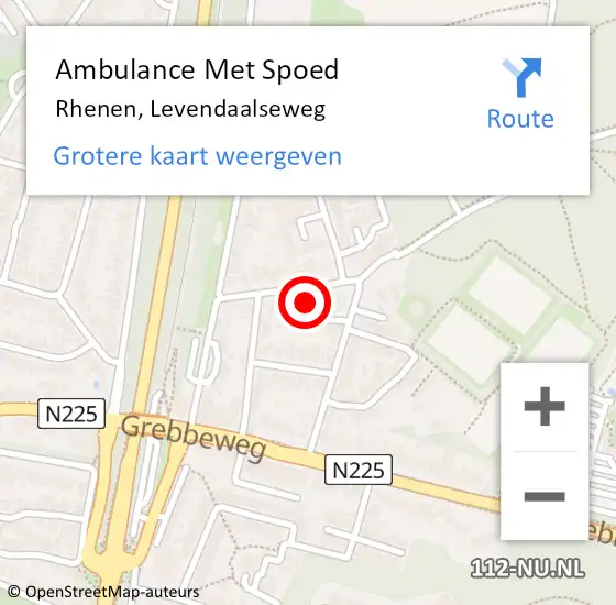 Locatie op kaart van de 112 melding: Ambulance Met Spoed Naar Rhenen, Levendaalseweg op 5 juli 2022 12:50