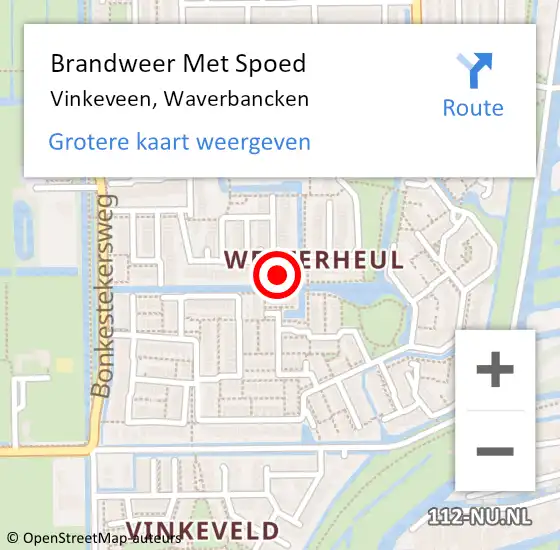 Locatie op kaart van de 112 melding: Brandweer Met Spoed Naar Vinkeveen, Waverbancken op 5 juli 2022 13:09