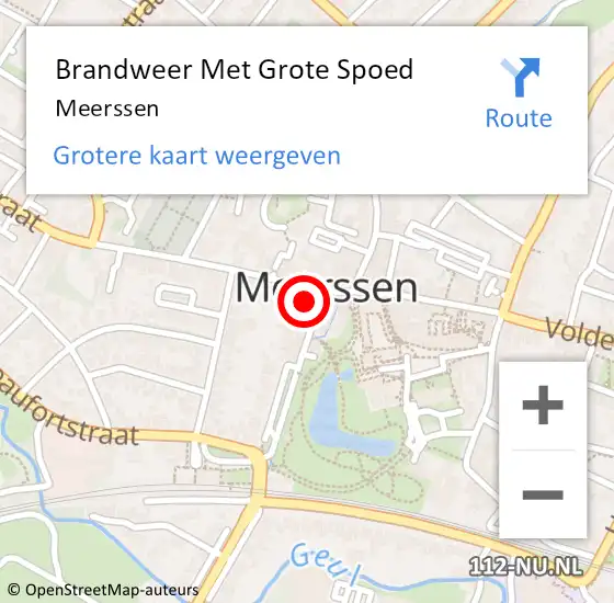 Locatie op kaart van de 112 melding: Brandweer Met Grote Spoed Naar Meerssen op 5 juli 2022 13:23