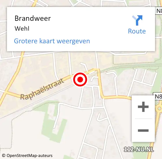 Locatie op kaart van de 112 melding: Brandweer Wehl op 5 juli 2022 14:07